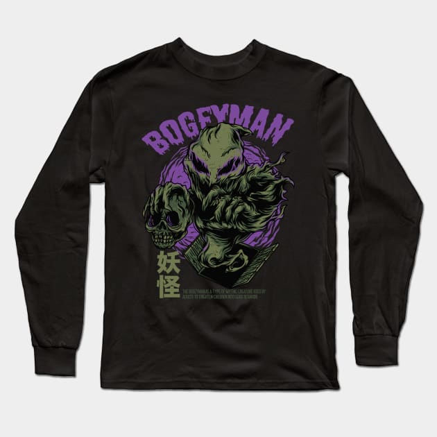 Vintage Horror Bogeyman Monster B Movie Cover Art Long Sleeve T-Shirt by Now Boarding